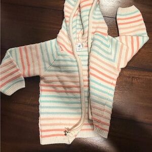 Caramel Pastel Striped Baby Sweater